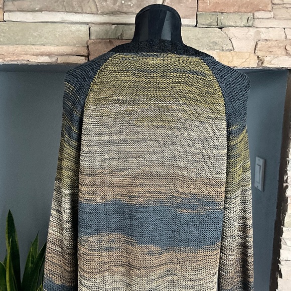 Curio New York Art to Wear Layering Tunic Sweater Lagenlook Black Green XL - Picture 7 of 10